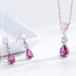 Сребърен комплект с цирконий "Романтична капка"