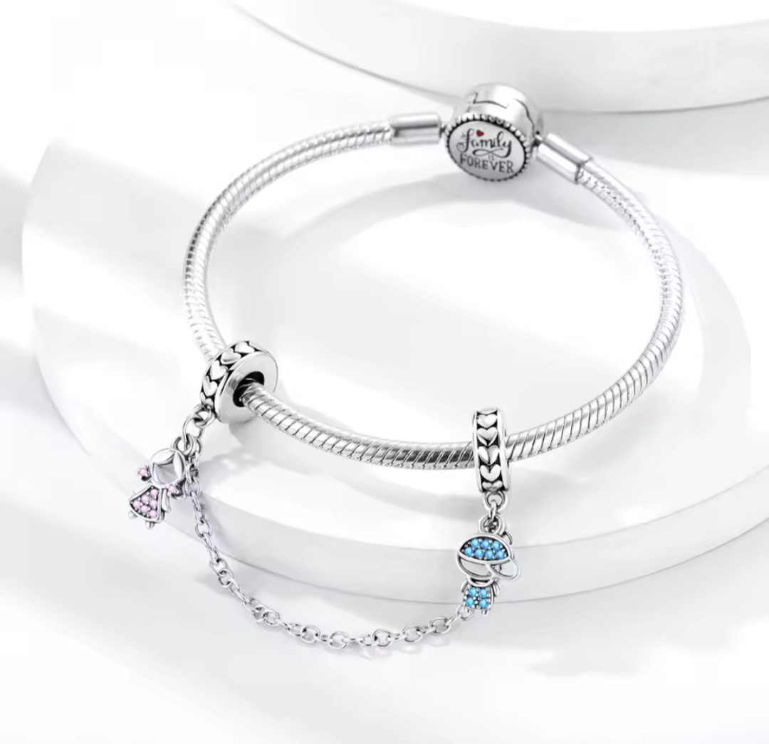 Сребърна защитна верижка „Две съдби“