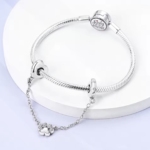 Сребърна защитна верижка „Следи от любов“