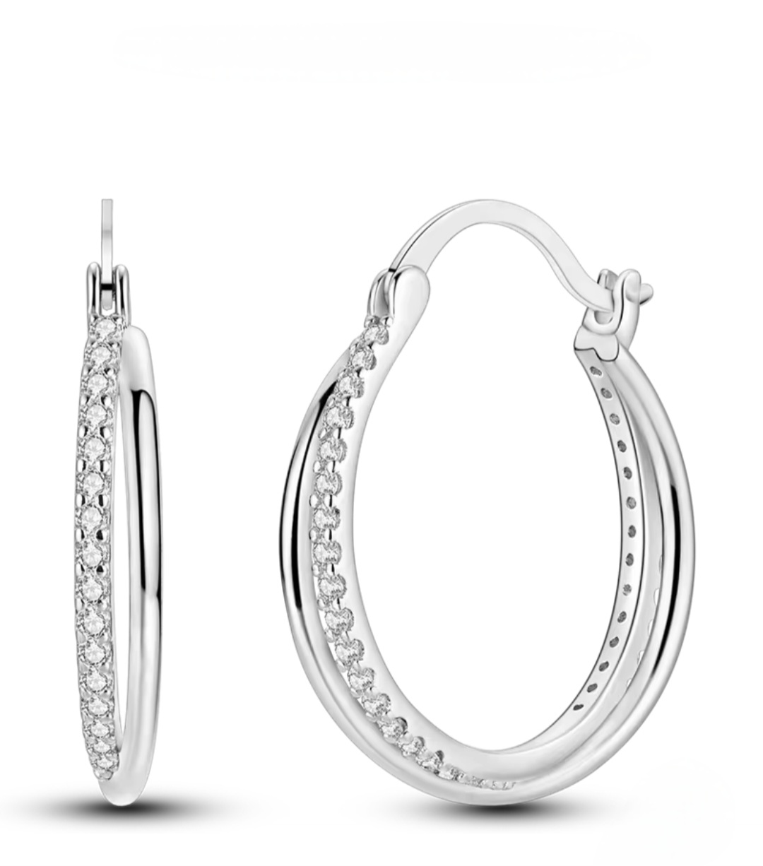 Сребърни обеци с цирконий "Halo Luxe" - Image 2