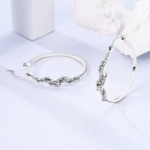 Сребърни обеци с цирконий "Oro Serpente"