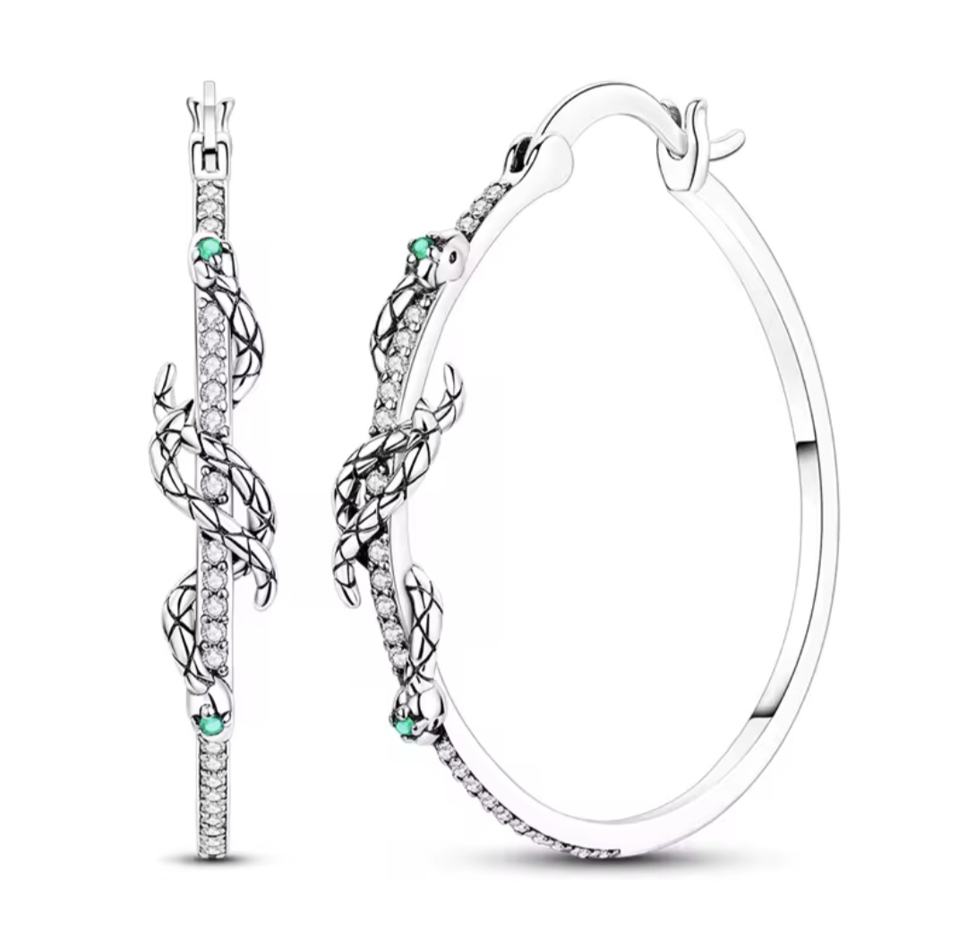Сребърни обеци с цирконий "Oro Serpente" - Image 2