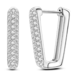 Сребърни обеци с цирконий "Trapezium"