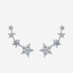 Сребърни обеци с цирконий "Звезден прах"