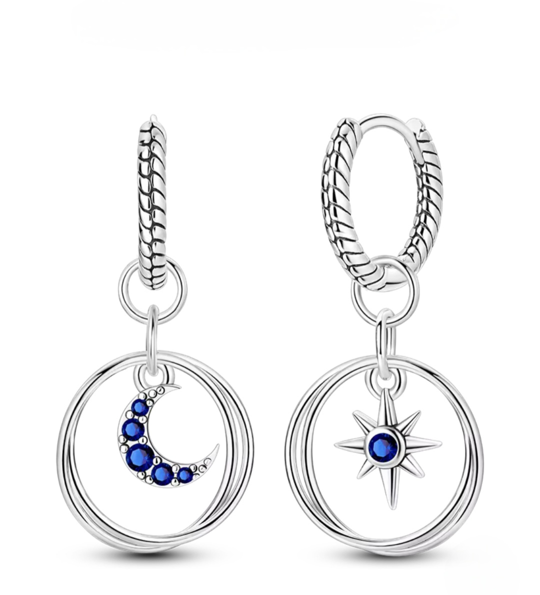 Сребърни обеци с цирконий „Светлина от звездите“ - Image 2