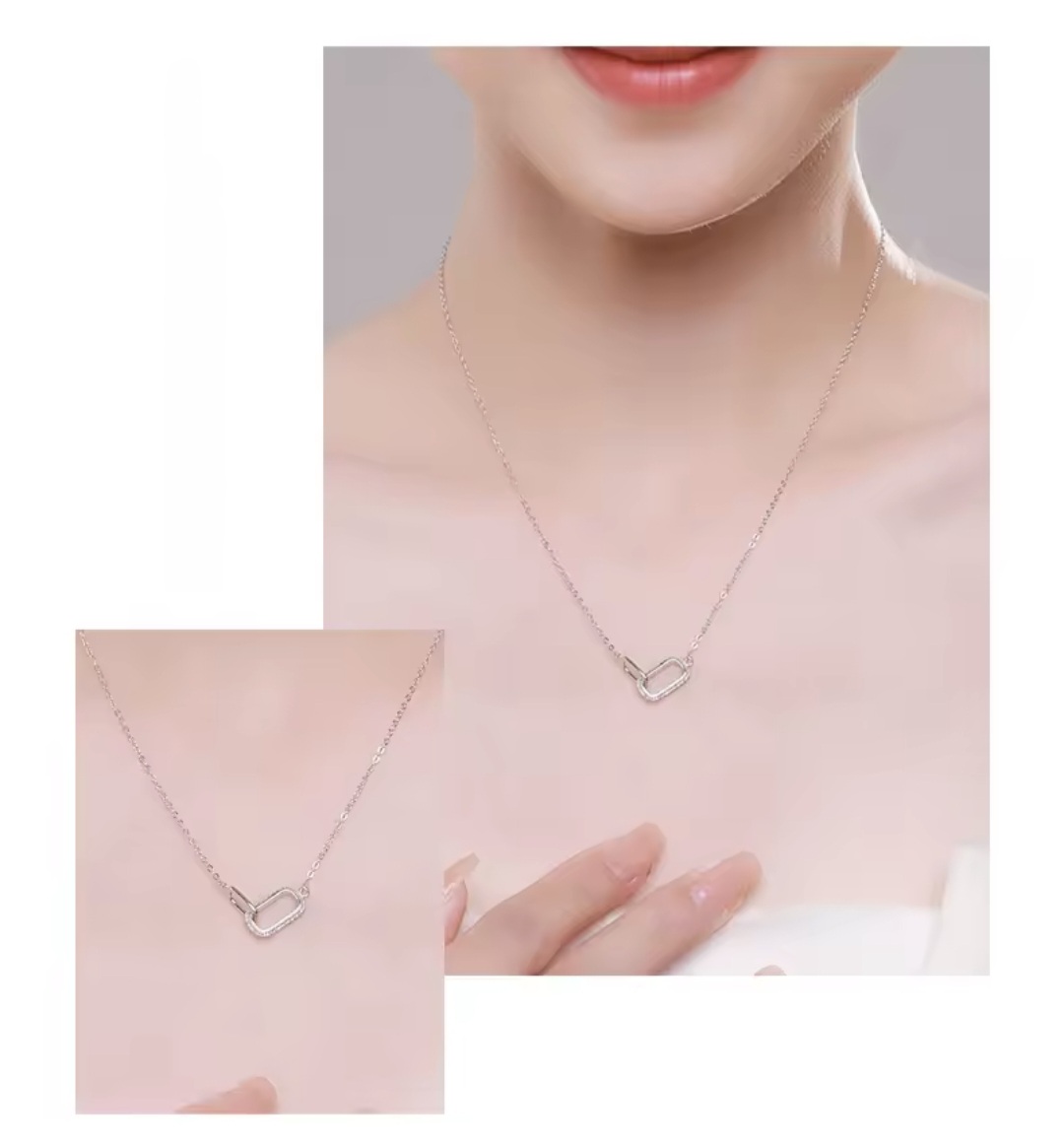 Сребърно колие с цирконий "Тиха връзка" - Image 3