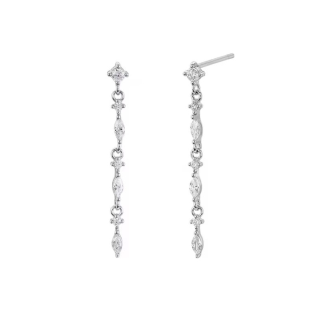 Сребърни обеци с цирконий "Silver Spark"