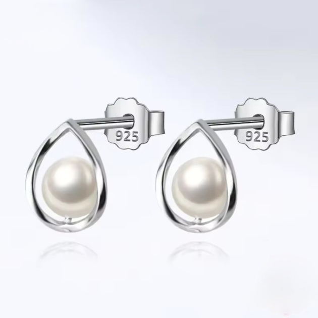 Сребърни обеци с перла "Aurora Pearl"