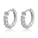 Сребърни обеци с цирконий "Луксозна любов"