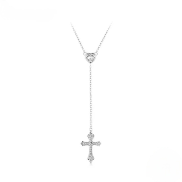 Сребърно колие с цирконий "Faith forever"