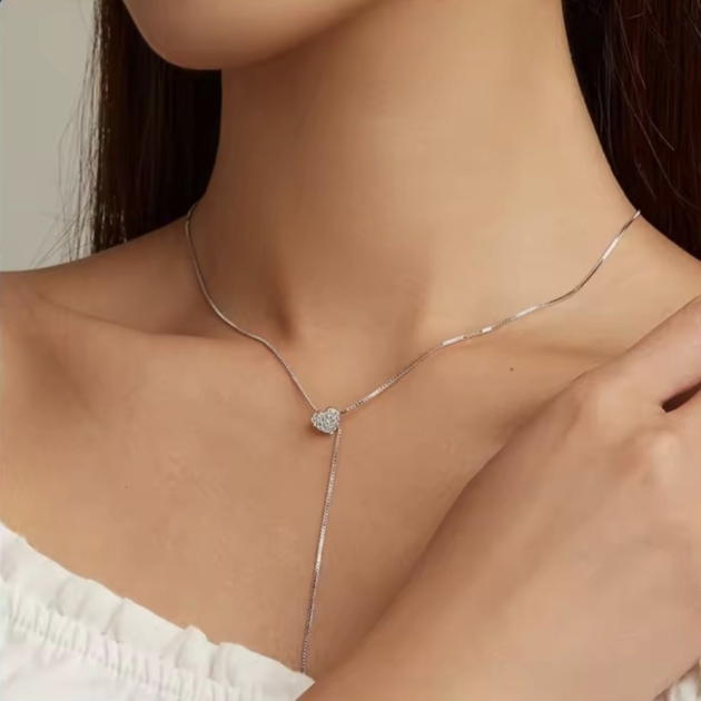 Сребърно колие с цирконий "Pure Love"