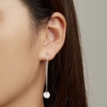 Сребърни обеци с цирконий "Финес"