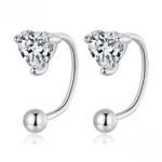 Сребърни обеци с цирконий "Classic"