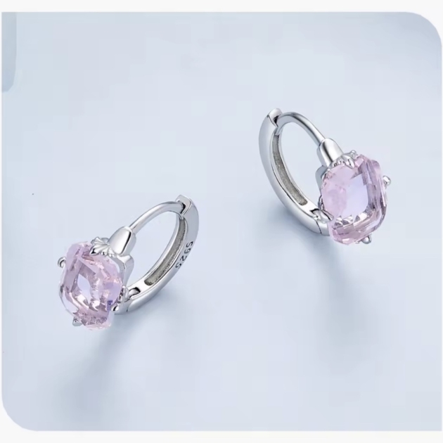 Сребърни обеци "Pink magic"